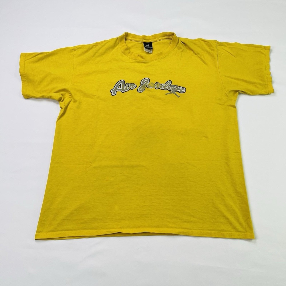 Vintage Nike Air Jordan JUMPMAN LOGO Mens Size Large T-Shirt Yellow